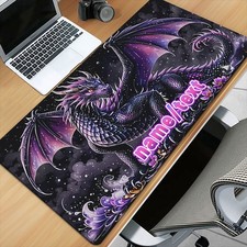 40 90cm Ferocious Dragon HD Printed XXL Rubber Gaming Mouse Pad Vibrant Purple