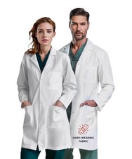 Professional Lab Coat White Unisex Snaps 40 Inch Length S