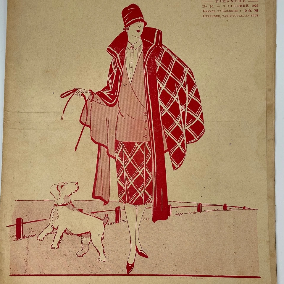 Antique French 99 Year Old Mode Illustrée Fashion Magazine, Dated 3 Oct 1926 - Image 2 of 4