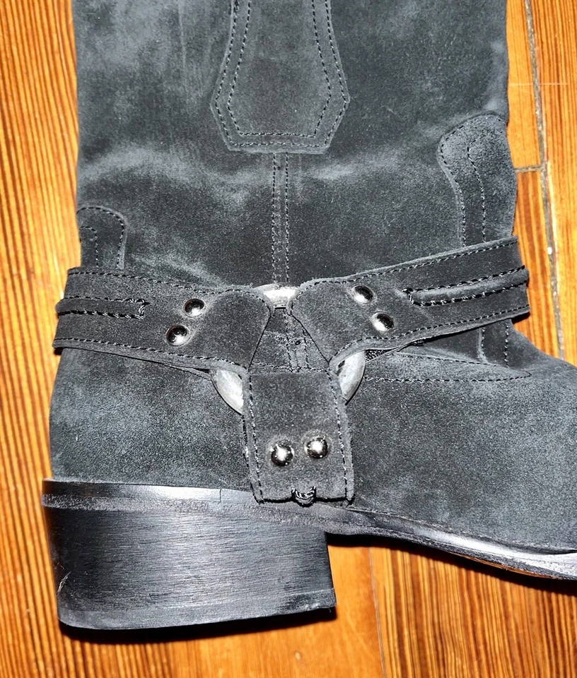 Giuseppe Zanotti 39/9 Gamuza Arnés Moto Botas Western Media Pantorrilla Cuero Bota Foto 4 de 4