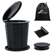 Upgrade XL Retractable Portable Toilet for Adults, Extra Large Port... Fast Ship