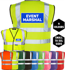 EVENT MARSHAL Printed Hi-Vis High Viz Visibility Safety Vest Waistcoat Tabard