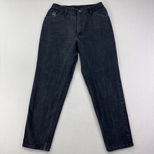 VTG 90s Wrangler Jeans Womens 14 Black High Rise Mom Fit Straight Leg Faded