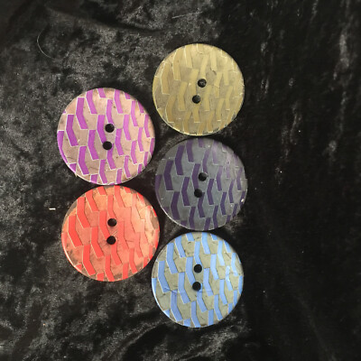 Große italienische Kokosnuss Muschel Chevron Knöpfe 51 mm 5 Farben SEHLBACH & WHITING