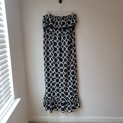 Mudpie Baglady Tube Dress Size XL Strapless Maxi Beach Black White