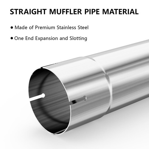 4" Straight Muffler Replacement Pipe, 30" Long Stainless Steel Exhaust Tube - Picture 3 of 6