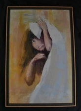 Vtg. and rare HARRIET LEBELL OIL ON CANVAS,  38" x 26"