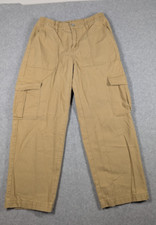 Aeropostale Women Pants Medium Utility Straight Leg Cargo Khaki Relax Cotton