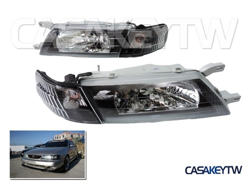 Faros + lámparas de esquina para Nissan Sentra B14 200SX SE-R 1995 1996-1999 - negro - Imagen 2 de 8