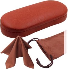 Hard Glasses case - Small Chic Sunglasses with easy opening lip - As166l Brown