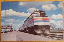 Amtrak Train WIBA Radio Advertising Postcard PC 1981 Madison Wisconsin