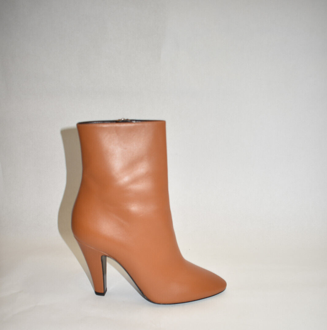 Nuovo! Stivaletti alla caviglia Saint Laurent 68 marrone cognac taglia 37 7 US DD282