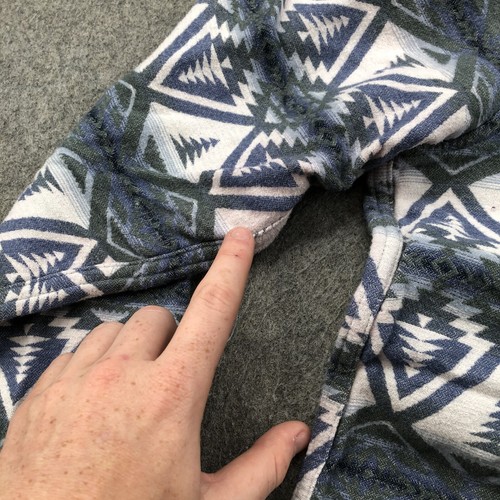 Pendleton Shirt Mens Large Blue White Geometric Abstract Long Sleeve Button Up - Picture 10 of 12