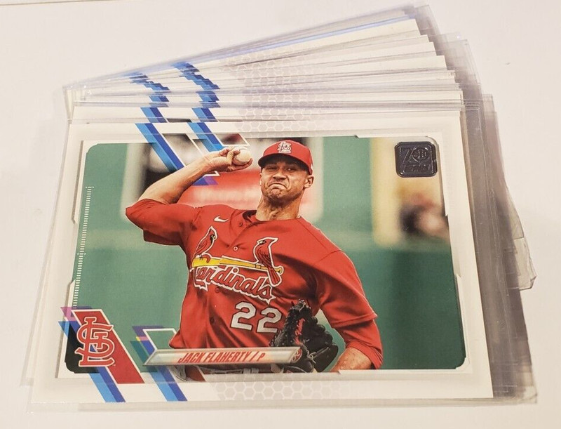 (2) 2021 Topps Series 1 #77 JACK FLAHERTY Lot Cardinals Tigers Dodgers MINT