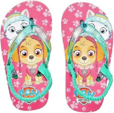 Paw Patrol Everest Skye Thong Flip Flop Sandals Girls Large 9/10