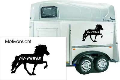KFZ-Aufkleber, Pferdeanhänger ''ISI-Power'' - Isländer - Reitsport - Farbwahl