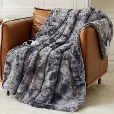 Luxury Electric Heated Blanket Throw - 10 Heat Levels, 5 Gears, Auto-Off