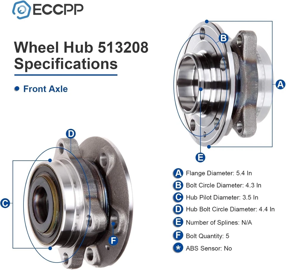 Nuevo conjunto de cojinete de rueda y buje para Volvo XC90 2003-2009 5 tacos envío rápido Foto 3 de 4
