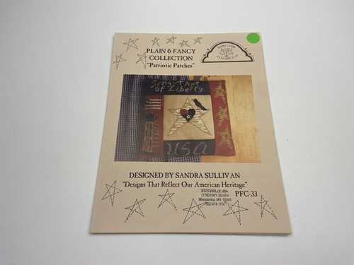 Homespun Elegance Plain And Fancy Patriotic Patches Cross Stitch Pattern 8P - 第 1/3 張圖片