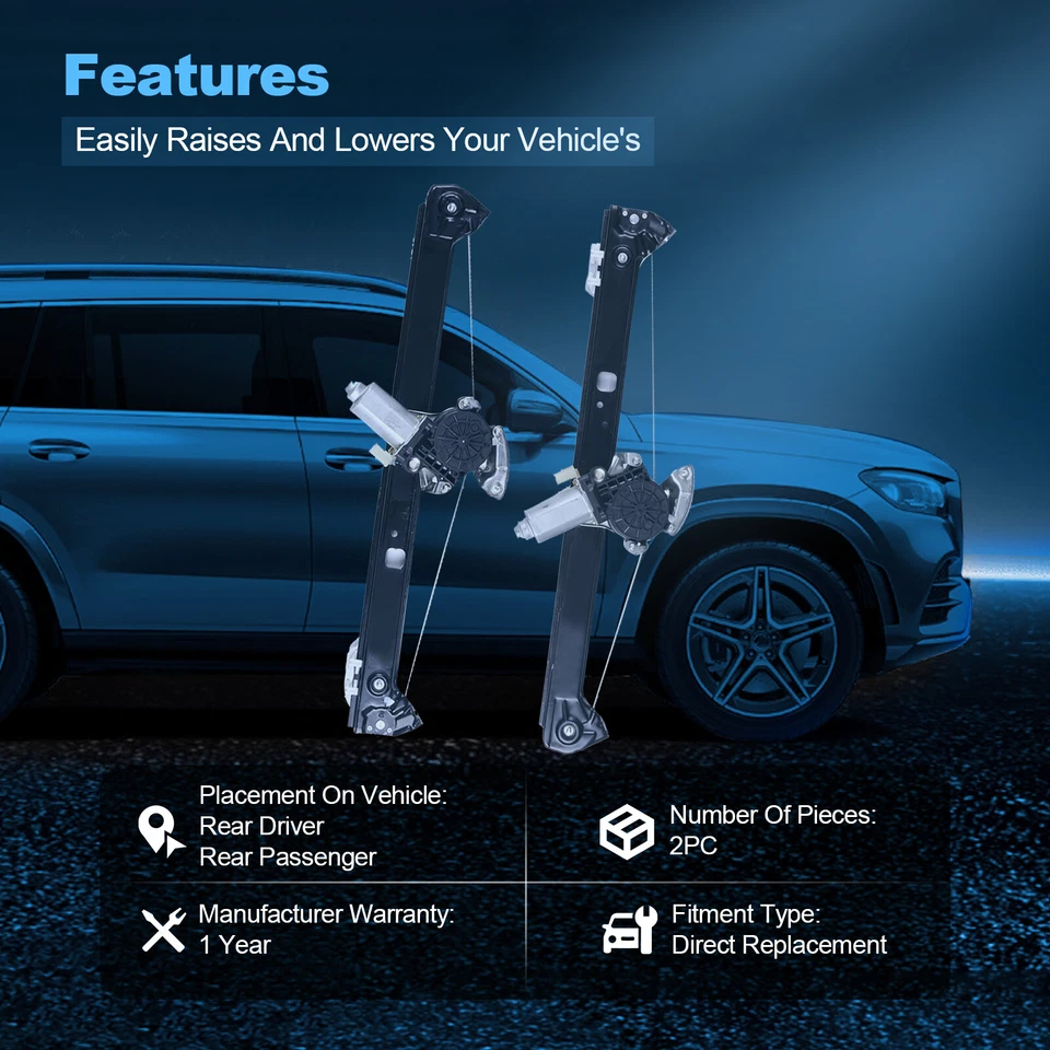 For 2000-2006 BMW X5 Rear Left Right Power Window Regulator With Motor - Изображение 3 из 4