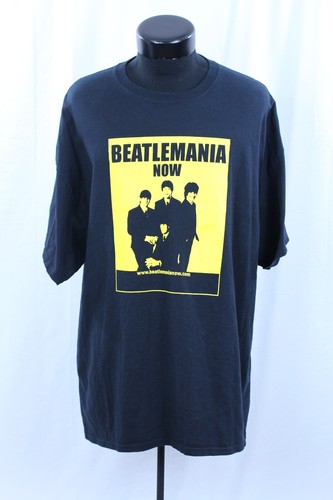 Camisa Beatle Mania Now Negra Cuello Redondo Gráfica Caja Amarilla Gildan 2XL De Colección Banda NY - Imagen 9 de 12