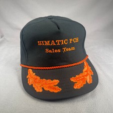 Simatic PCS Sales Team Hat Men OS Black Vintage Snapback Cap USA Made Scrambled