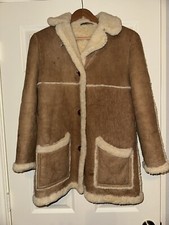 Vintage Women  s Sawyer Of Napa Marlboro Rancher Lambskin Shearling Coat 10