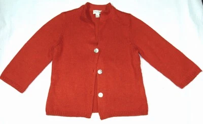 PETER HAHN Strickjacke Pullover gr 36 Wolle Viscose Alpaca 3/4 Ärmel Orange - Bild 1 von 4