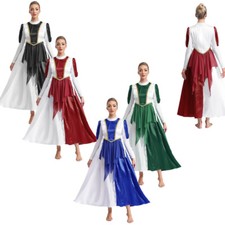 Womens Dress Lace-up Dancewear Church Praisewear Lyrical Costume Prayer Robe