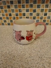 M&S Marks & Spencer Percy Pig Pink Hearts Mug Love Valentine 9cm diam 9.5cm high