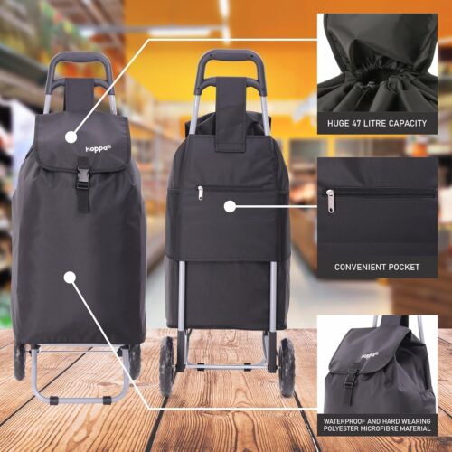 Hoppa 57Ltr Lightweight Shopping Trolley 2024 model Hard Wearing & Foldaway - Picture 5 of 8