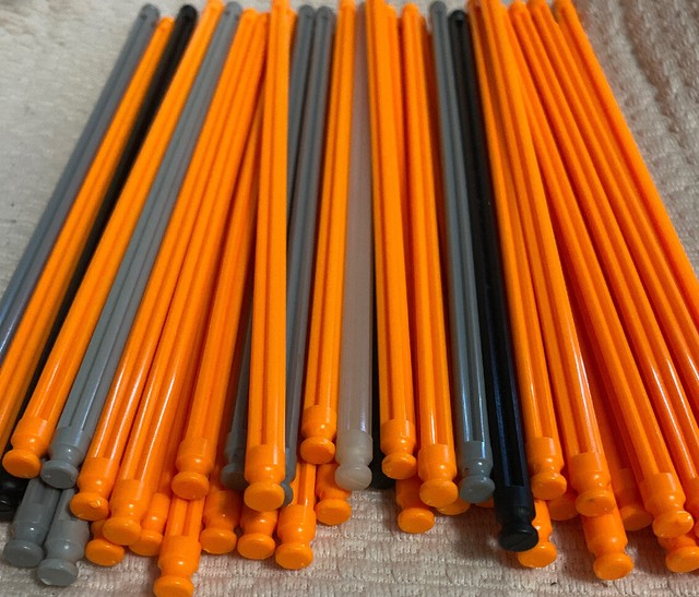 43 Knex Rods 7.5" Orange Gray Black K'nex Parts Pieces eBay