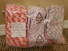 Lot of 6 Pair Women's Tipi Toes Non-Skid Socks - Purple, Green, Black Patterns