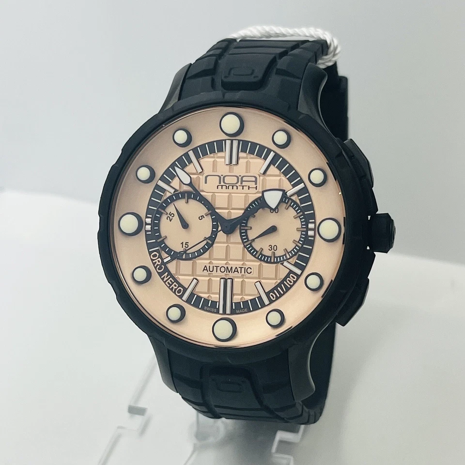 Nuevo Reloj Hombre NOA Mammoth Oro Nero Automático Suizo Edición Limitada MM03 $5500 Foto 4 de 4