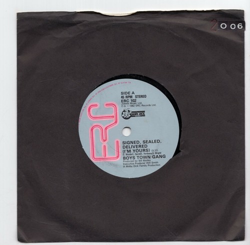 (G369) Boys Town Gang, Signed Sealed Delivered - 1982 - 7" vinyl