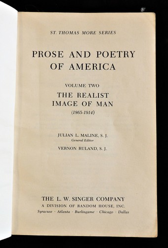The Realist Image of Man (1865-1914) Prose & Poetry of America Vol 2 PB 1965 - Picture 3 of 4