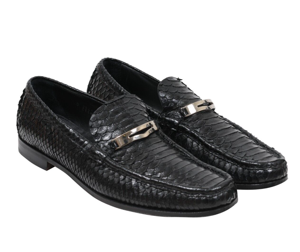 Prada Men Penny Loafers Size US 10 UK 9 Black Python Snake  display picture 1