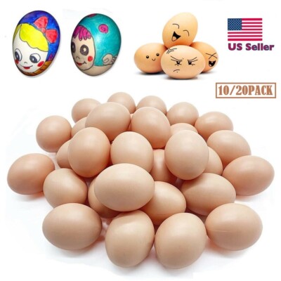 20×Fake Dummy Eggs Hen Chicken Joke Prank Plastic Egg Easter Decor Kids painting