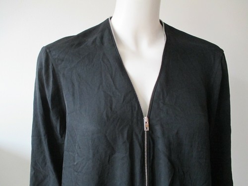Rag & Bone Zip Collar Long Sleeve Lightweight A Line Black Cardigan Jacket M - Picture 2 of 8