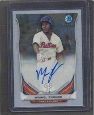 MAIKEL FRANCO 2014 BOWMAN CHROME PHILLIES PROSPECT ON CARD AUTO