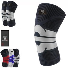 Knee Brace Compression Sleeve Support Sports Recovery ACL LCL MCL Black/Grey M