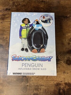 Snowcandy Penguin Inflatable Snow Sled 40'' x 25.5''  W/Handles Up To 150 Lbs