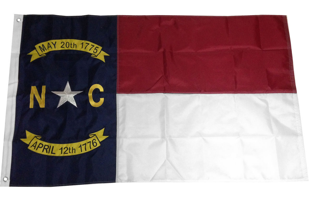 4LessCo 3x5 Ft North Carolina State Flag - Embroidered Nylon, Canvas Header, Double Stitched - View #10