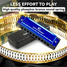 CONJURER 10 Hole Diatonic Harmonica key C Blues Harmonica for Adult Kid Beginner