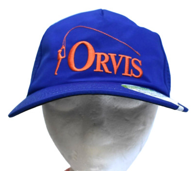 Orvis Fly Fishing Tech Bent Rod Hat Cap Blue Orange Mens Adult Adjustable OS