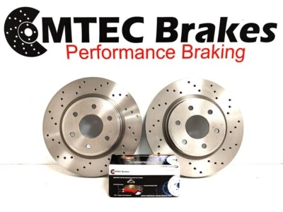 FRONT DRILLED BRAKE DISCS & PADS FOR NISSAN NAVARA NP300 2.3 DCi D23 15-19 296mm