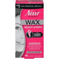 New Nair Hair Remover Wax Ready Strips, Face and Bikini Hair Removal Wax Strips,