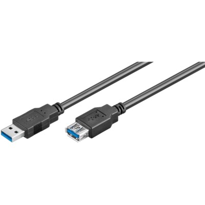 USB3.0-Verlängerungskabel 1,8m USB-A-Stecker an USB-A-Buchse SuperSpeed schwarz