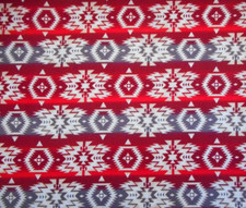 Southwest Fabric 1 Yard Red Gray Tribal Design Aztec Premium Cotton Precut