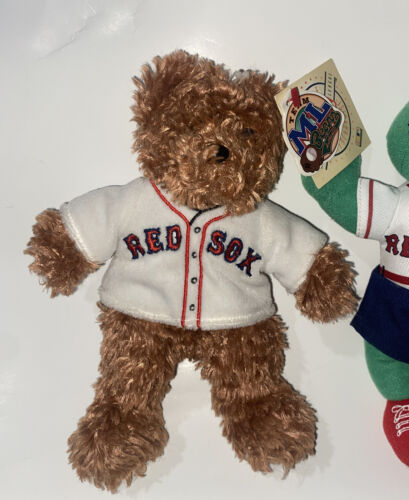 VINTAGE ML BEAR RED SOX PLUSH BEAR With WALLY Awesome Set See Pics - Picture 2 of 12